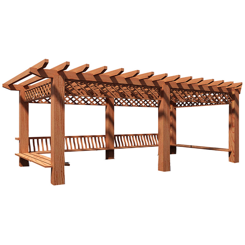 安虎 户外防腐木长廊 AH-CL01 平方米高清大图