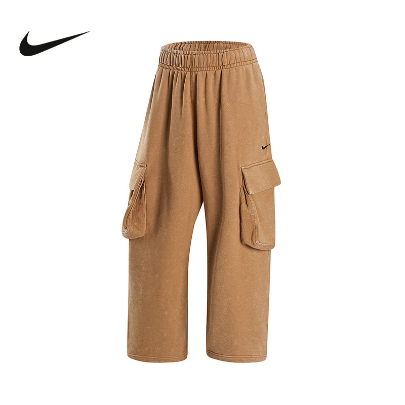 Nike耐克女子灯芯绒长裤2024冬季工装风宽松保暖运动裤HQ4751-202