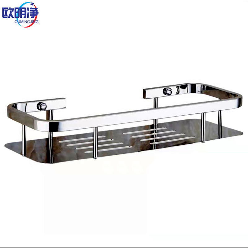 不锈钢加厚方形浴室置物架 单层方架 个