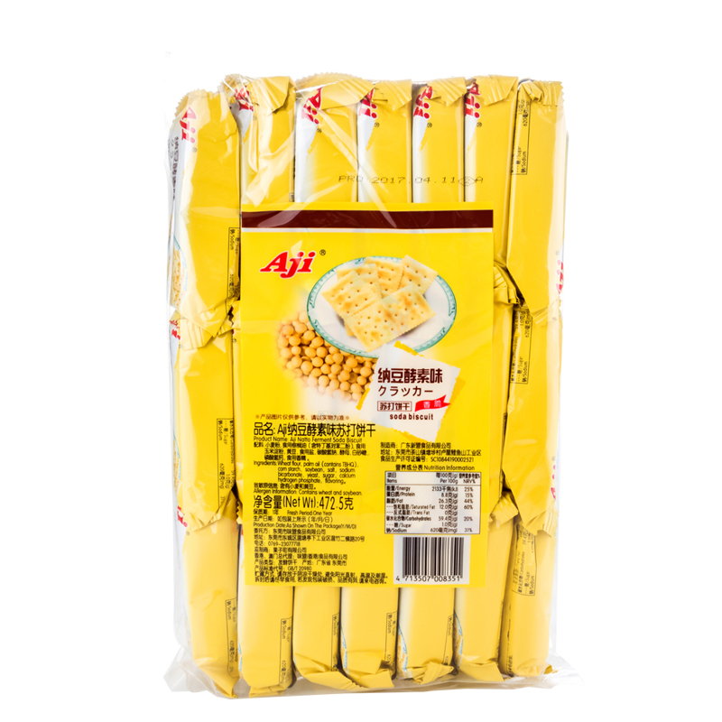 Aji 纳豆酵素味苏打饼干472.5g/袋 办公室早餐 代餐小吃品 休闲零食