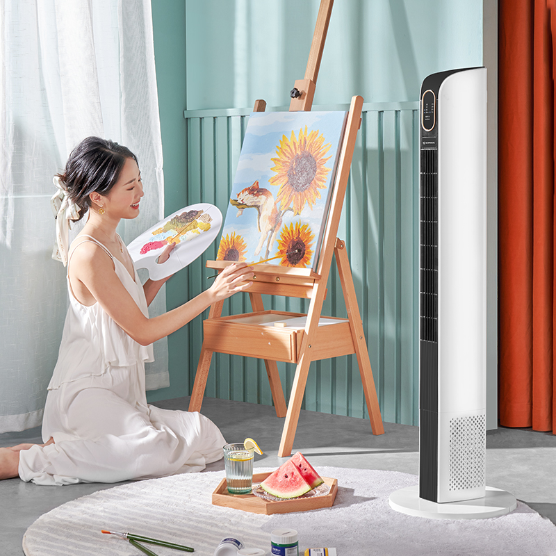 艾美特电风扇家用无叶落地扇塔扇台式立式宿舍塔式电扇大风力 机械加高款[高度1100mm][店长推荐]高清大图