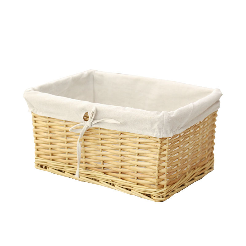 家柏饰corated梵鱼竹筐编织收纳筐藤编布艺桌面零食盒收纳篮储物篮子
