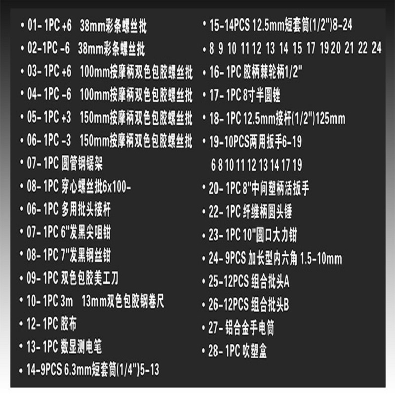 得威斯(iwells Tools) 汽修工具套装 88件机修组套 385*80*295mm