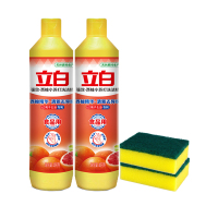立白洗洁精西柚小苏打强效去油无残留西柚洗洁精408g*2瓶+海绵擦2块