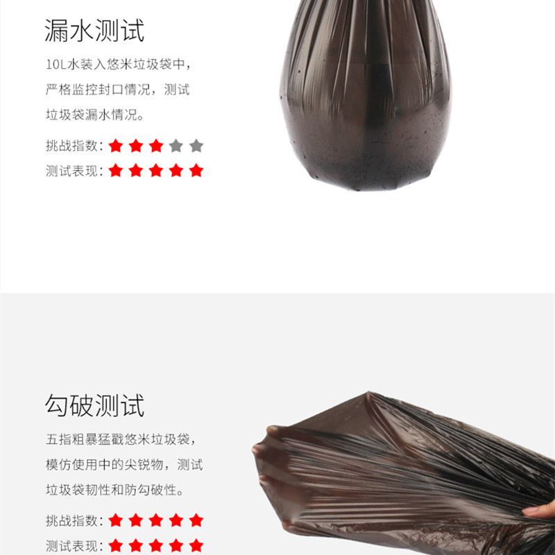 悠米 C01107D40 增厚平口垃圾袋(平装)100*120 25只/包 (3包装)高清大图