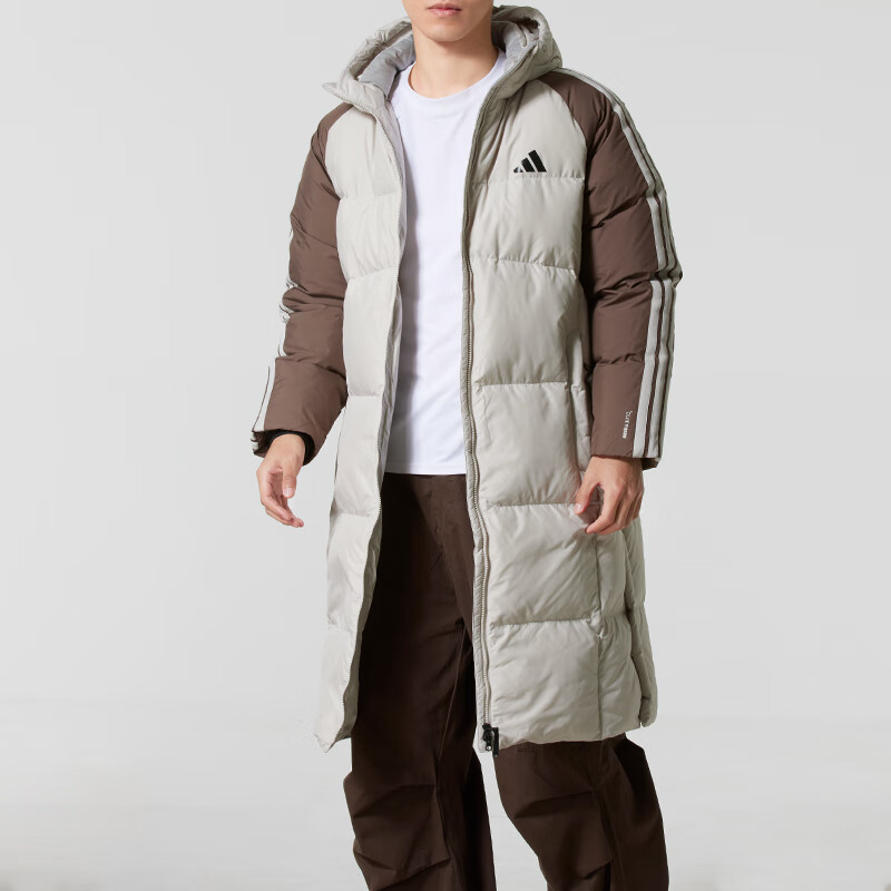 阿迪达斯(adidas)男子新款户外运动休闲连帽羽绒服外套KC2498 ZP KQ5495/奇迹矾土棕/岩层深土地棕 3XL