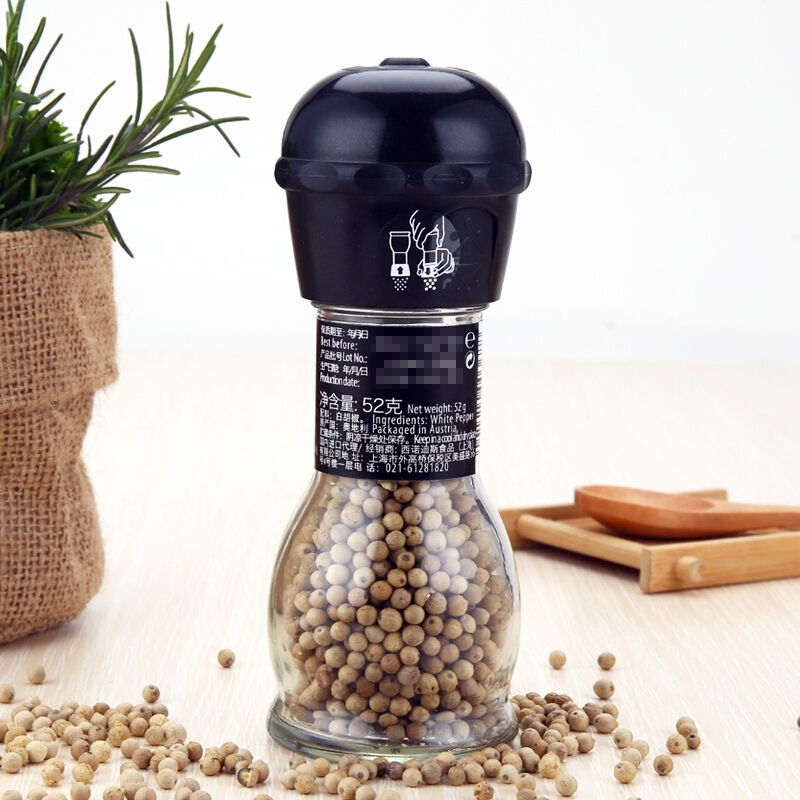 中粮定制可达怡白胡椒粒(麿碾器)(进口食品 瓶装 52g)