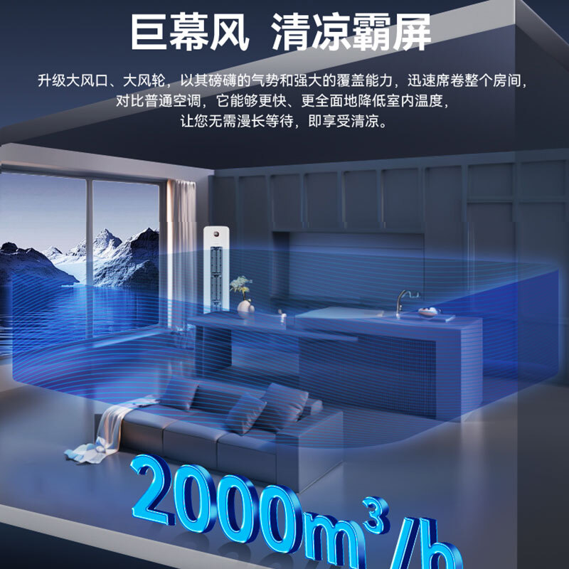 长虹空调 熊猫懒5匹新二级能效外机双排纯铜管220V单相电商居两用客厅立式变频柜机 KFR-120LW/XSW+R2高清大图