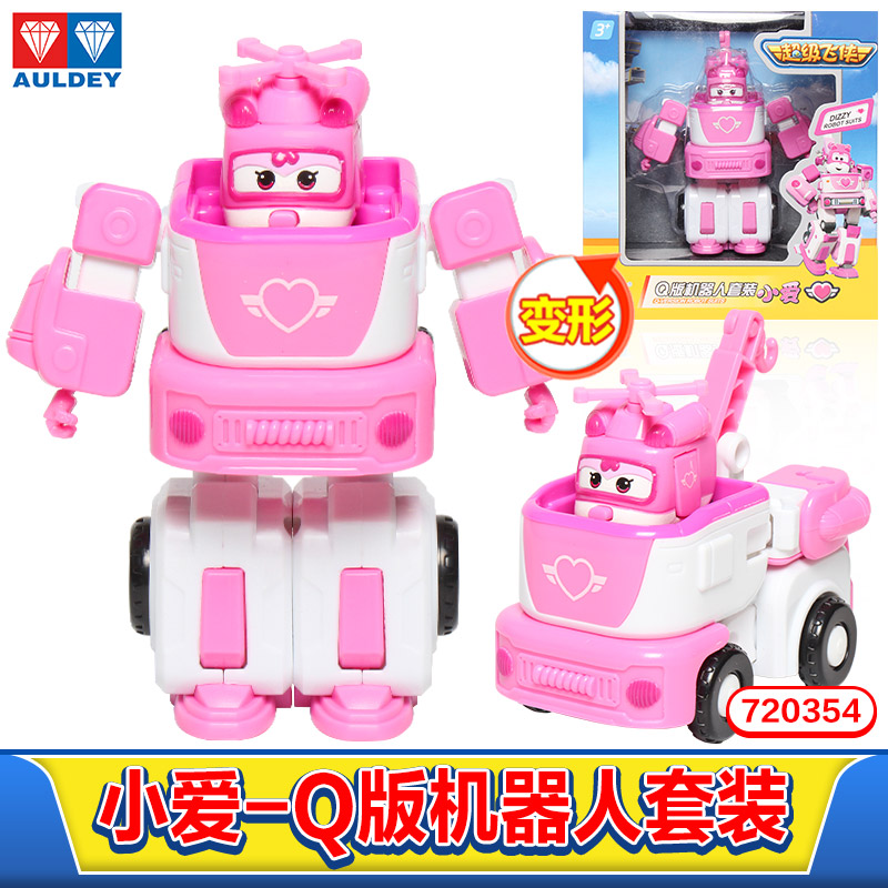 奥迪双钻 超级飞侠公仔玩偶 儿童玩具 变形机器人套装 救援车 小爱Q版