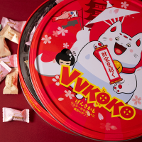VVKOKO福万招彩猫混合味软糖300g*1 苏宁自营零食休闲水果软糖果马来西亚进口零食过年铁罐礼盒装网红喜庆糖果
