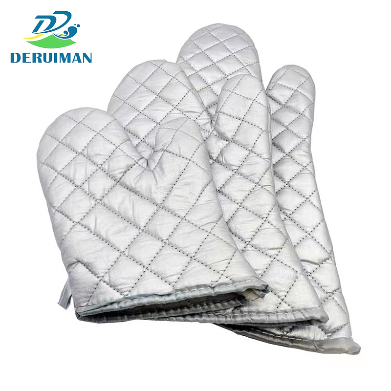 DERUIMAN加厚隔热手套耐高温防烫烘焙手套工具银色22cm高清大图