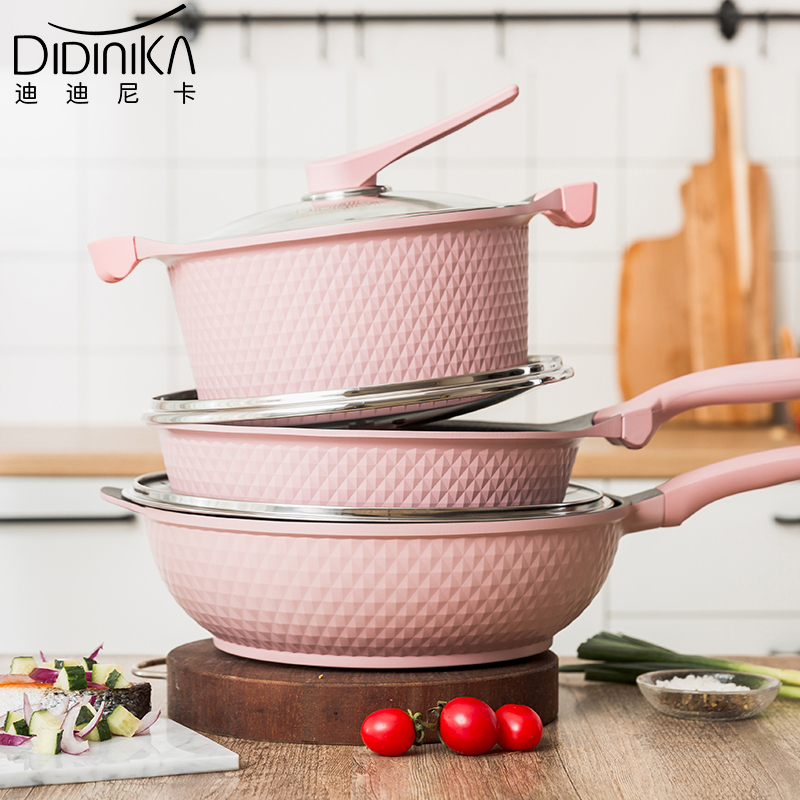 迪迪尼卡(Didinika) 麦饭石汤锅蒸锅两用不粘锅电磁炉燃气灶适用家用炖锅24cm