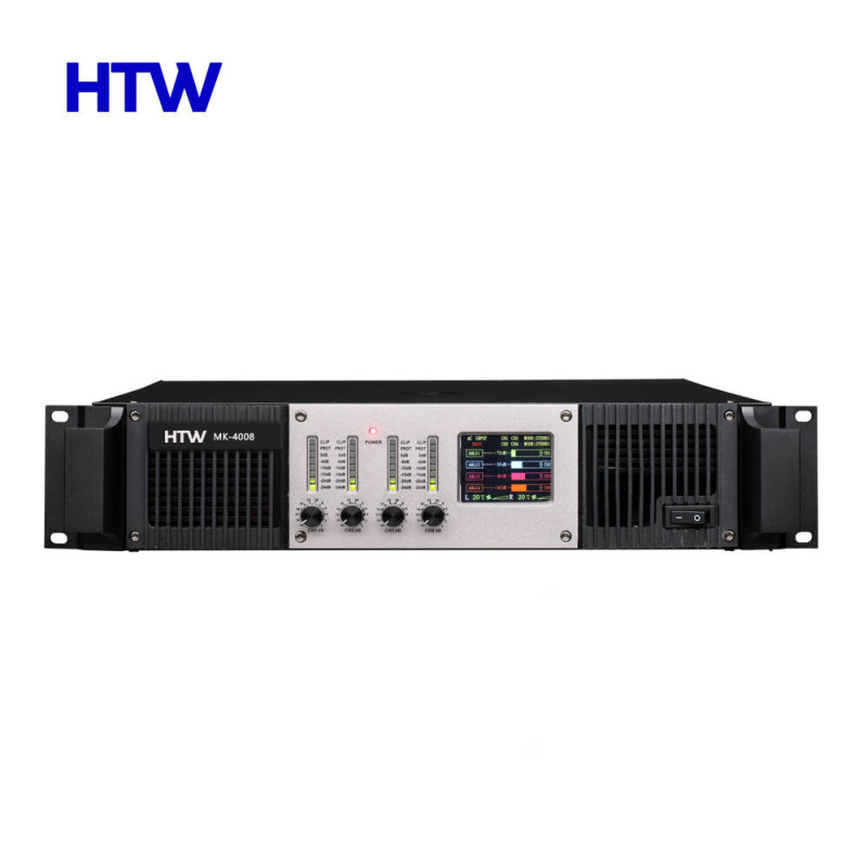 HTW-MK-4008 中会议室彩屏系列四通道纯后级功率放大器