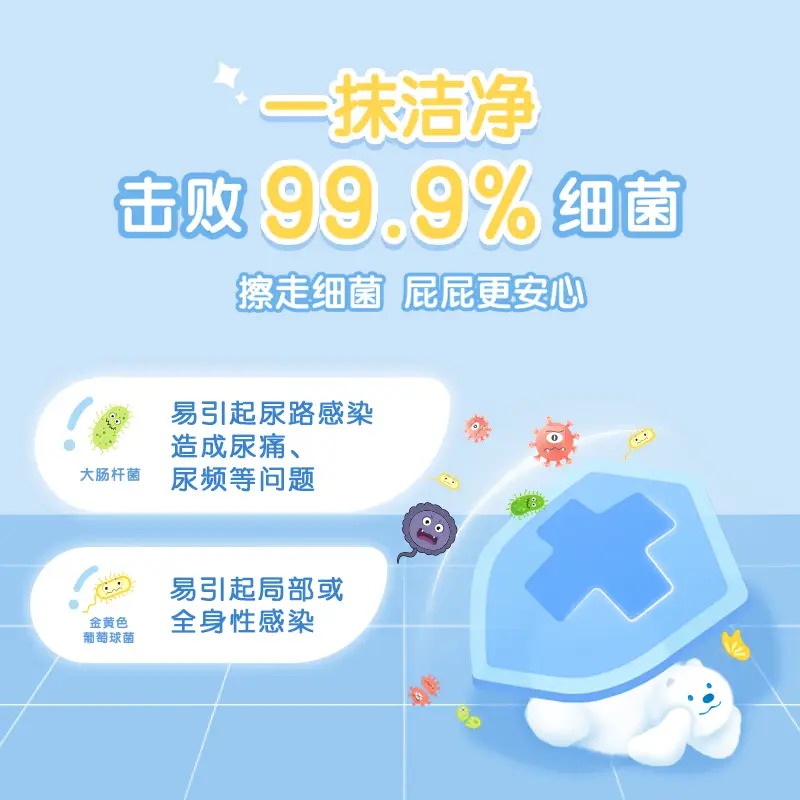 心相印湿厕纸系列40片装湿巾(云熊22-1版)40片×10包箱装 XSA040+P1_高清大图