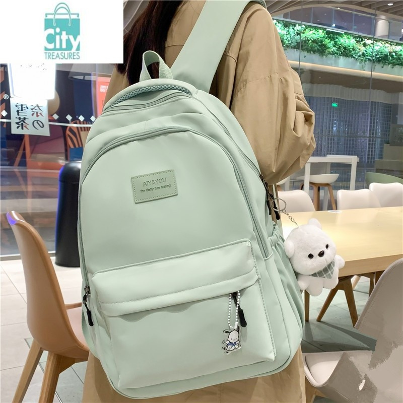 bangdou书包女小学生韩版初中生ins小清新日系简约森系背包大容量双肩