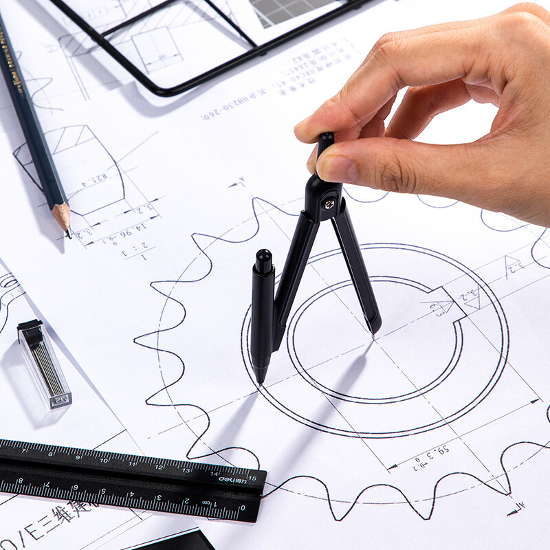 得力(deli) 72152圆规(黑色)(套)高清大图