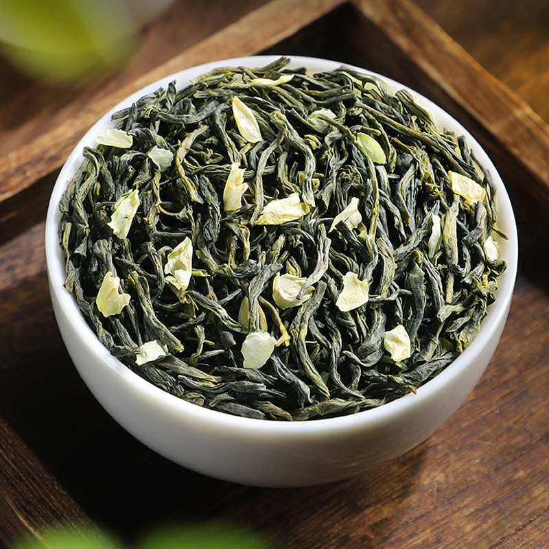 茉莉花茶小白毫毛尖2026新茶浓香型横县绿茶毛尖花茶叶散装750g高清大图