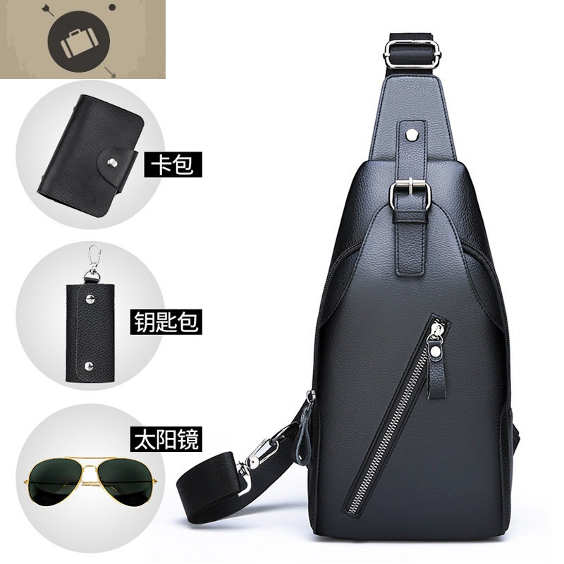 男包胸包男士单肩包斜挎包男款胸前包韩版潮斜肩跨包斜背包挎肩包艾狄