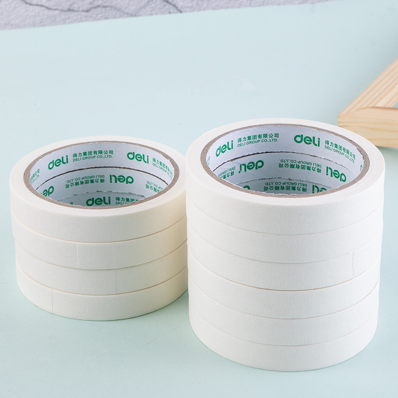 得力deli30669胶带10卷美纹纸美术生专用水彩画用胶布无痕贴边水胶带喷漆遮蔽美缝用贴纸画画绘画不伤纸防水学生文具