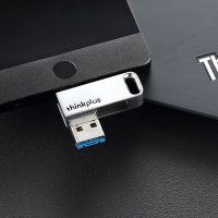 联想（thinkplus）USB3.0 三合一U盘 可接Typc-C 三接口设计 手机电脑两用MU100 银色 64G