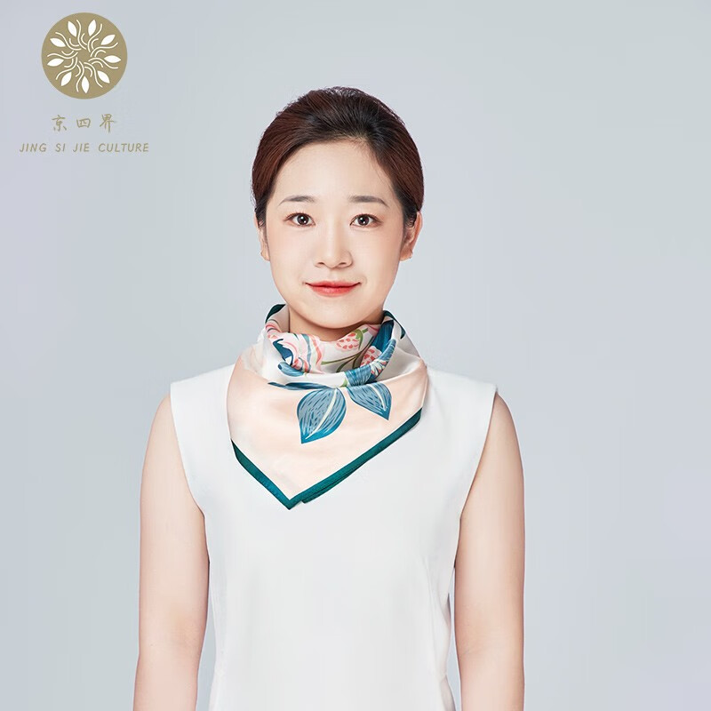 京四界 · 玫瑰有约真丝丝巾 HS21402