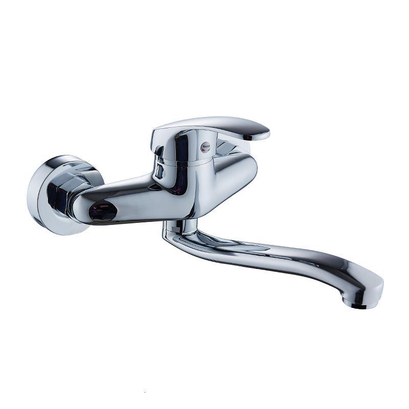 铜水龙头入墙式单把厨房可旋转龙头冷热水墙出水暗装菜盆洗衣池