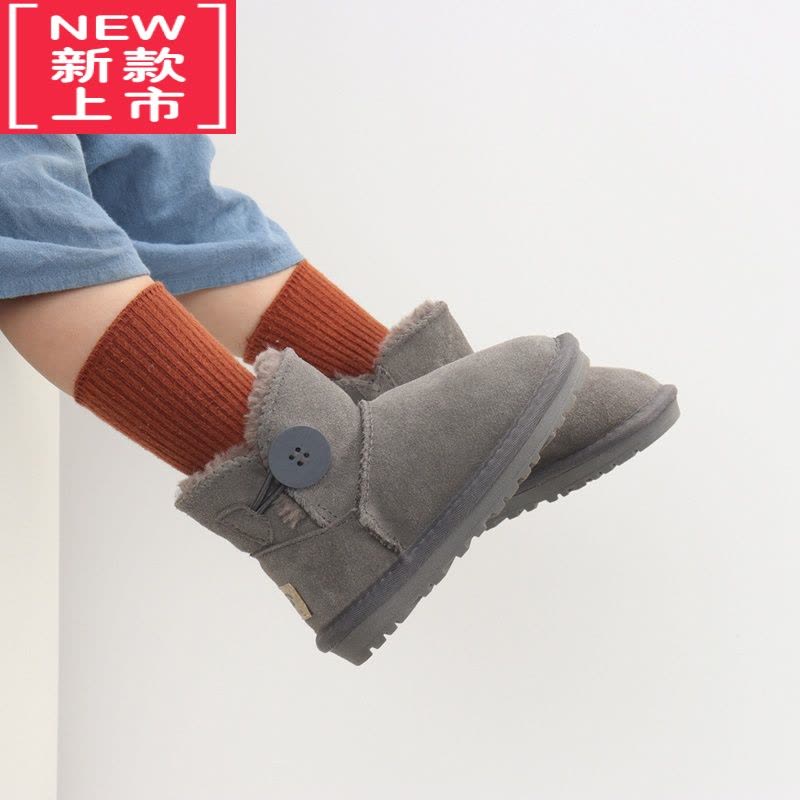 可莉允新款儿童雪地靴男宝宝短靴韩国女童保暖棉鞋加绒靴子雪地棉图片