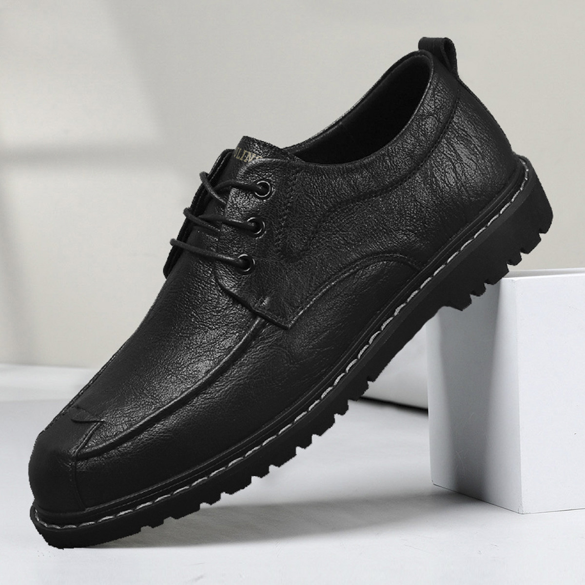 男鞋商务男士休闲皮鞋中青年舒适鞋子男潮时尚休闲鞋户外开车驾车鞋子