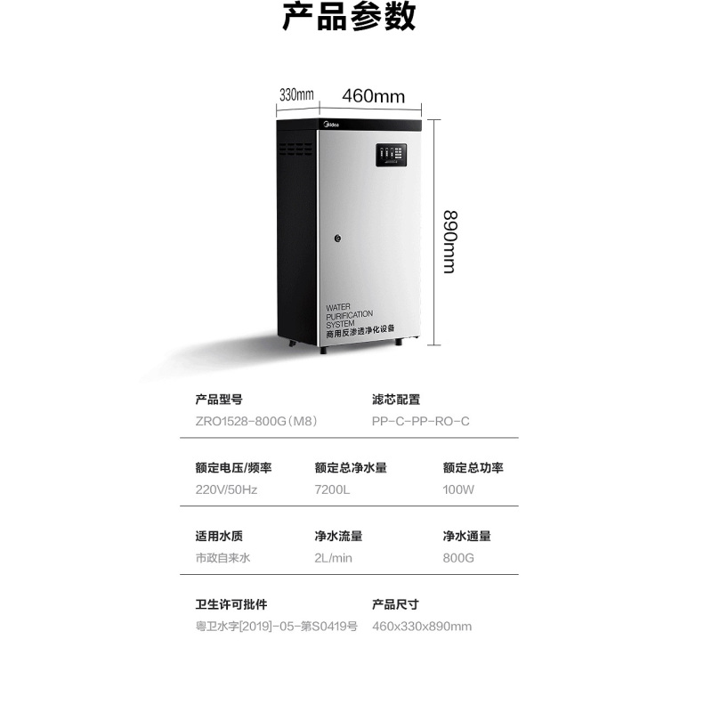 美的(Midea) 商用反渗透净水中央主机 ZRO1528-800G