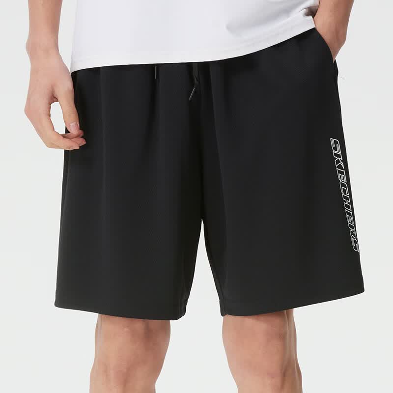 斯凯奇(Skechers)男装 夏季新款运动服柔软舒适透气休闲时尚裤子 P226M207-03K8 黑色 L