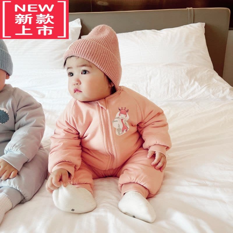 可莉允婴儿童连体衣服宝宝棉服冬装套装加厚睡衣秋冬加厚新生儿外出保暖图片