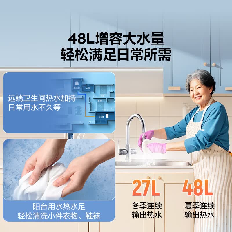海尔(Haier)小厨宝厨房小型电热水器8升家用洗菜洗碗神器后出水2200W速热储水式热水器高清大图