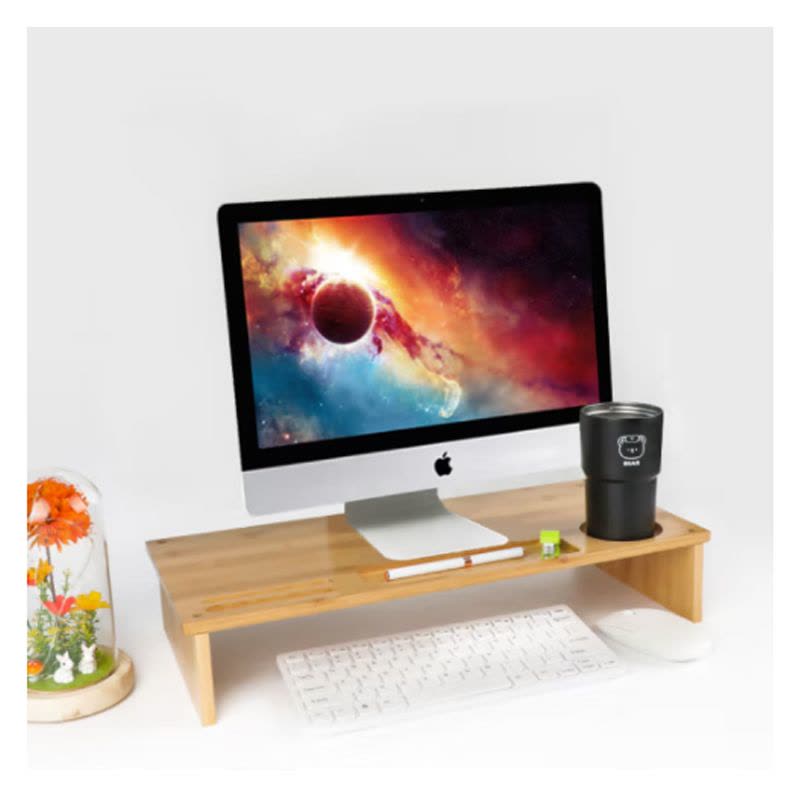 倍方 楠竹单层原色 电脑显示器增高架 1.00 个/套 (计价单位:套) 原木色图片