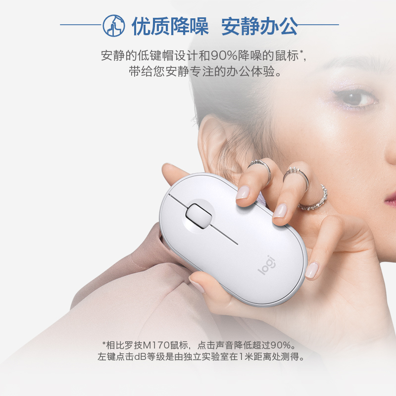 罗技(Logitech)MK470 键鼠套装 办公游戏无线键鼠套装 全尺寸超薄 无线2.4G接收器 白色