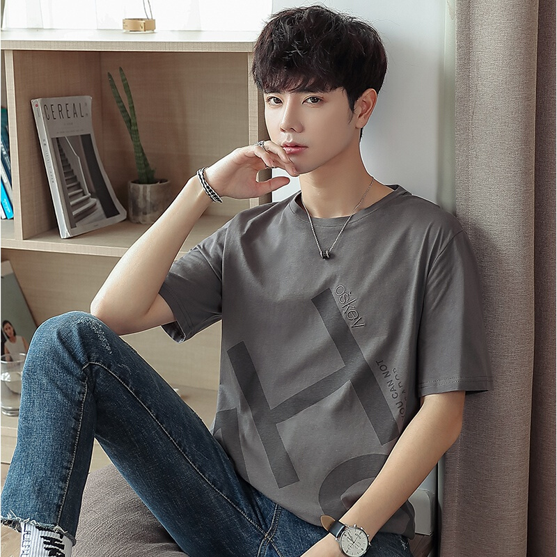 梵克公牛夏季男士t恤五衣服男宽松半袖韩版体恤男