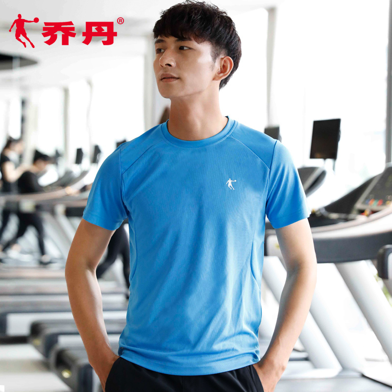 乔丹短袖运动T恤2022春夏透气吸汗跑步上衣速干衣圆领简约学生打底衫运动服短袖男运动T恤