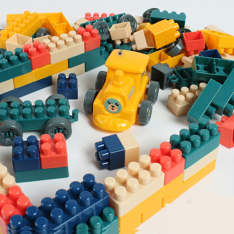 智扣儿童塑料积木桌拼图拼装拼插玩具益智大颗粒大号宝宝智力开发动脑