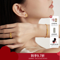 周大福珠宝首饰麦穗足金黄金戒指计价(工费:120元)F221324送礼D七夕礼物
