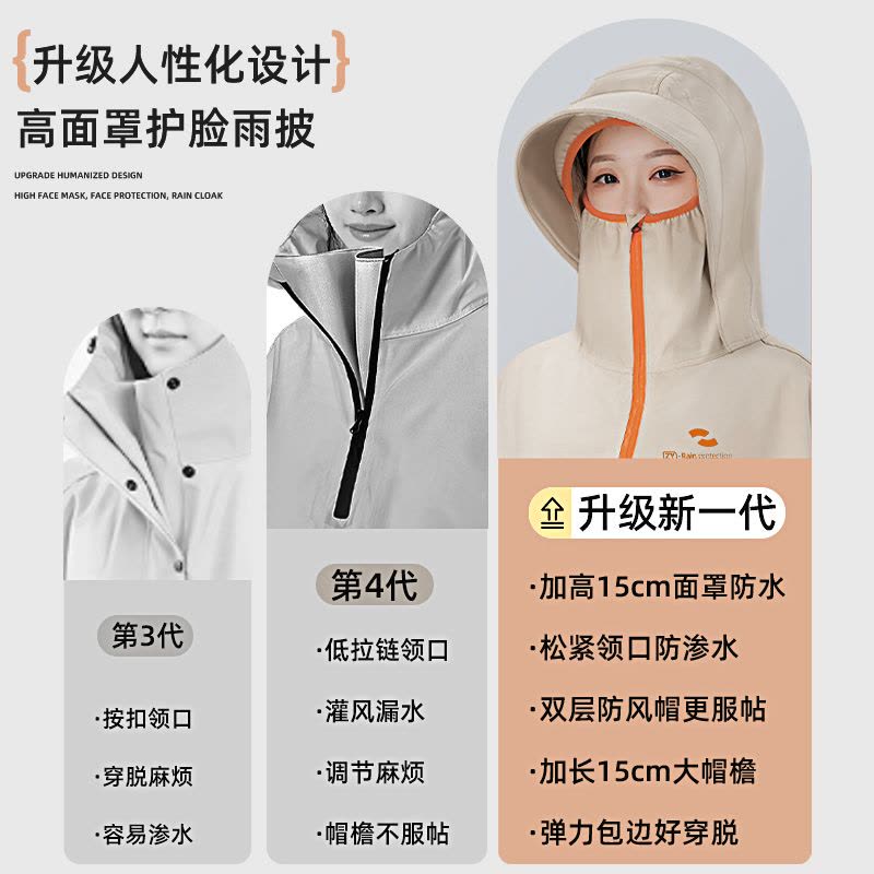 正雨电瓶电动车雨衣长款全身高领防暴雨摩托女款单人加厚加大雨披9063图片