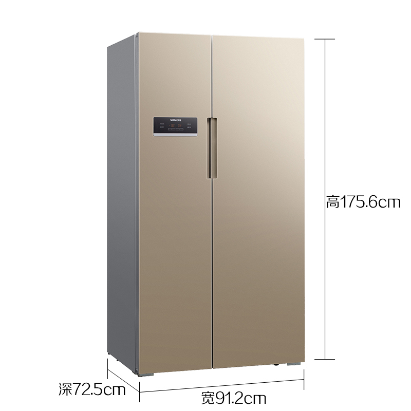 西门子BCD-610W(KA92SE03TI) 610升 大容量无霜 对开玻璃门 (浅金色)冷藏展示柜高清大图