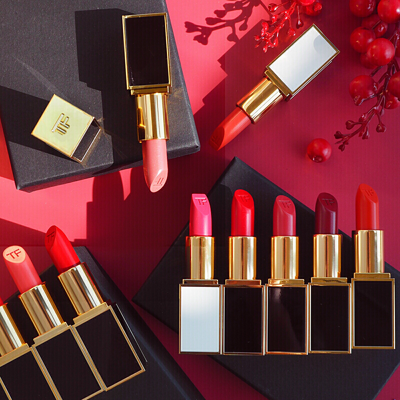 [赠送精美礼盒 ]Tom Ford 汤姆福特tf口红黑金黑管女士唇膏3g48#VIRGIN-ROSE 丰唇 显色 红色系
