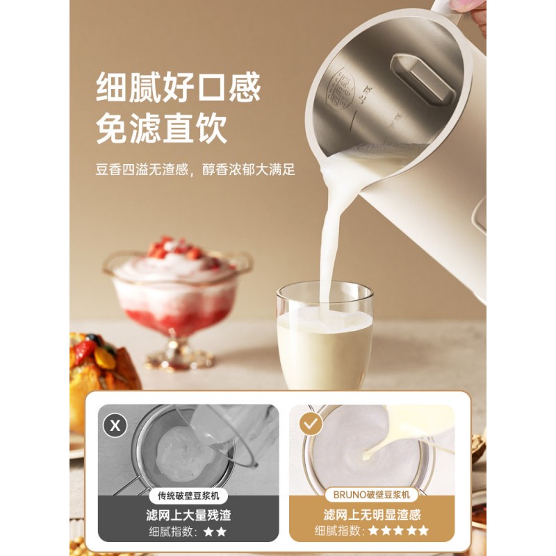 BRUNO小舒颜304不锈钢破壁豆浆机BZK-DJ08S01高清大图