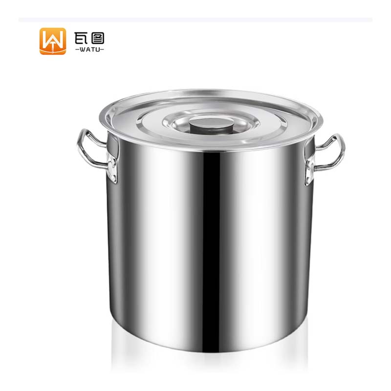 不锈钢复合底汤桶40X40卤煮水桶大容量商用电磁炉专用不锈钢汤锅高清大图