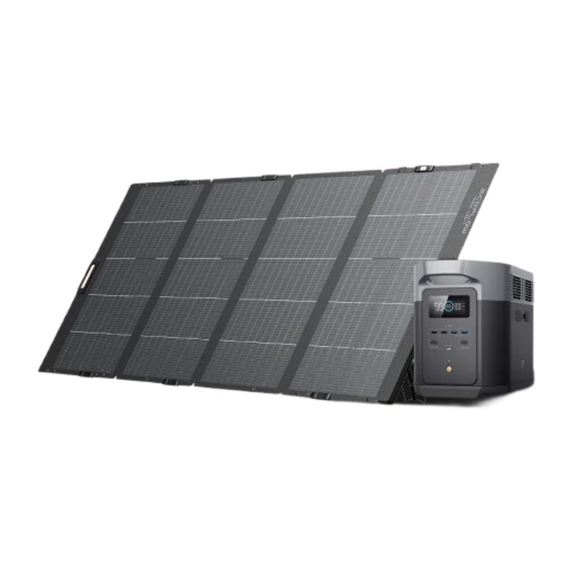 ECOFLOW正浩【德2Max+400W太阳能板套装】快充移动户外电源220V 2400W大功率大容量车载自驾露营