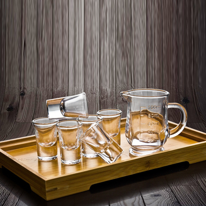 玻璃酒杯家用白酒杯分酒器小酒杯套装酒盅一口杯子弹杯茅台杯酒具