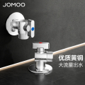 九牧（JOMOO）角阀球形阀铜阀体大流量三角阀燃气热水器角阀壁挂炉亮银色八字阀74113/44113