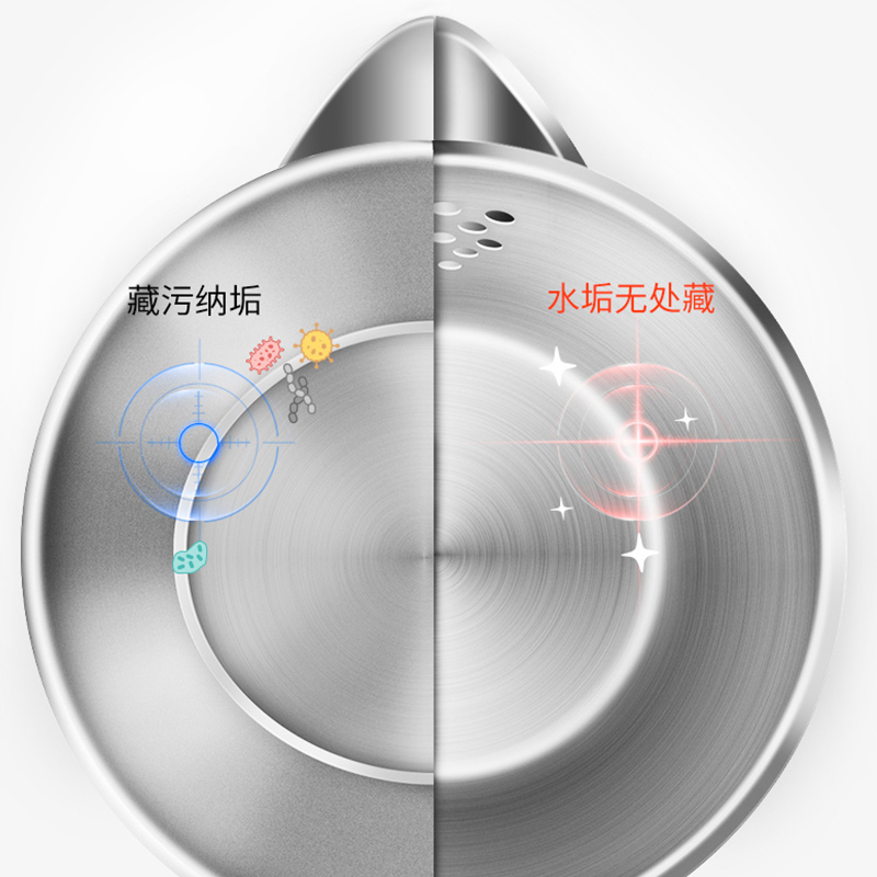 苏泊尔(SUPOR) SW-17T12C 电水壶家用 双层防烫烧水壶1.7L大容量 一体机身无缝内胆电水壶