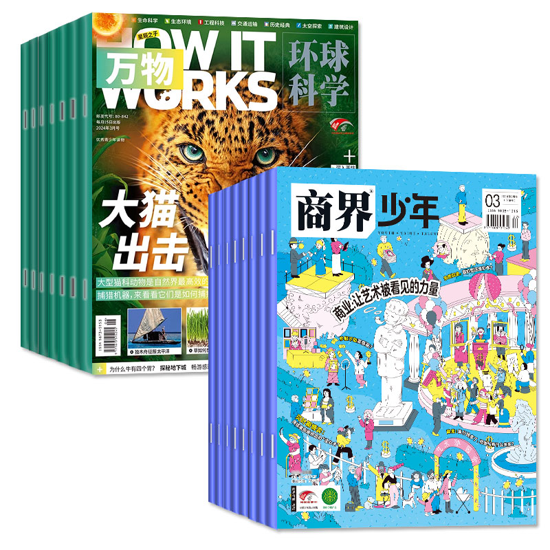 A[全年订阅24期]商界少年+万物2024年1-12月 [正版]1/2/3月全年订阅24期商界少年杂志+万物2024高清大图