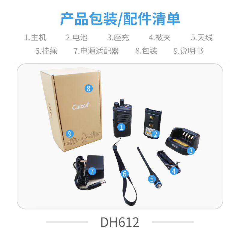 Caltta中兴高达DH612数字对讲机 商务小巧 巡更对讲高清大图
