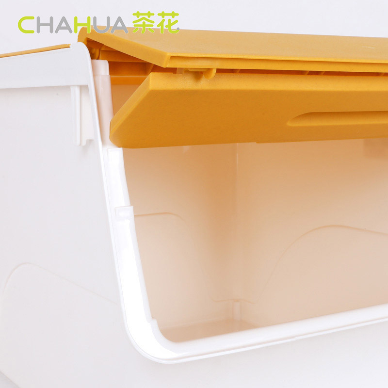 茶花(CHAHUA)塑料收纳箱2885*3翻盖重叠收纳柜大号玩具衣物收纳筐叠加储物箱三层装40CM颜色随机